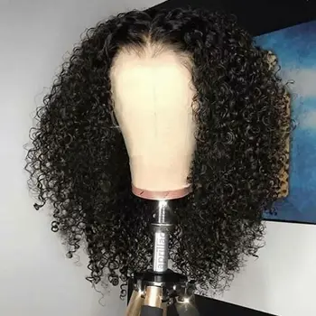 Deep Curly Vietnamese Raw Hair Short Bob HD Lace Front Wigs Human Hair glueless Lace frontal bob curly Wigs for Black Women