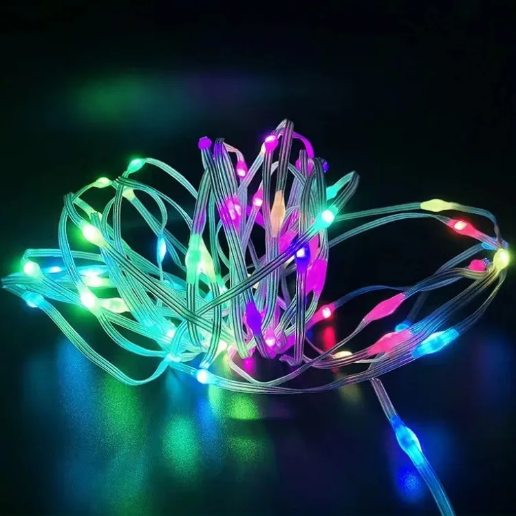 Holiday Festival Decoration Outdoor Color Changing APP Remote Control LED RGB String Light Christmas Luminous Custom Party| Alibaba.com