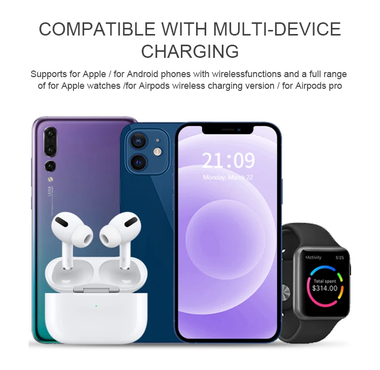 Multifunctional Portable Foldable Phone Charger Stand 3 In1 Mobile