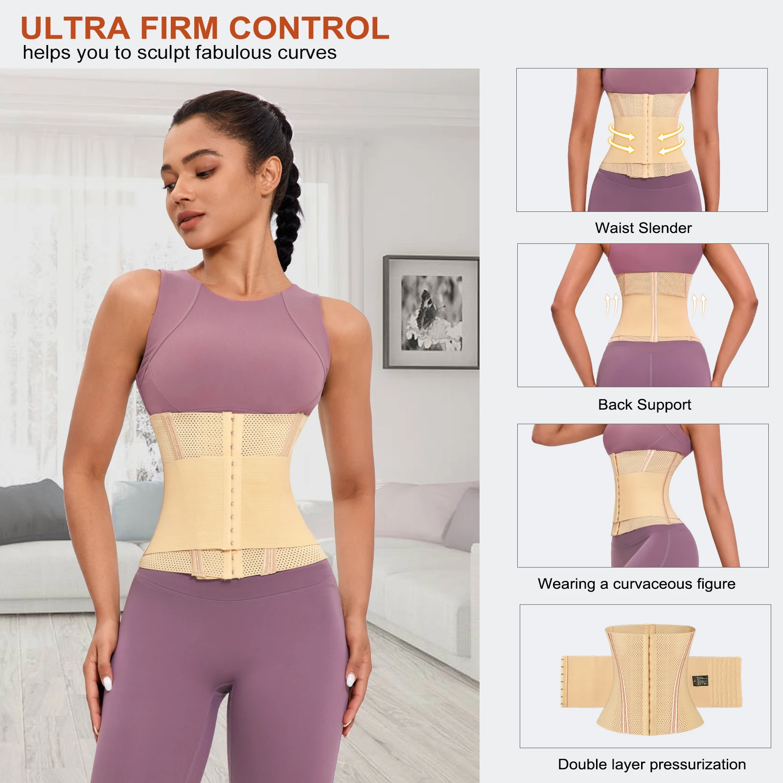 Free Sample Private Label Waist Trainer Full Body Shaper Tummy Control Shapewear Women  Waist Trainer Trimmer for Women