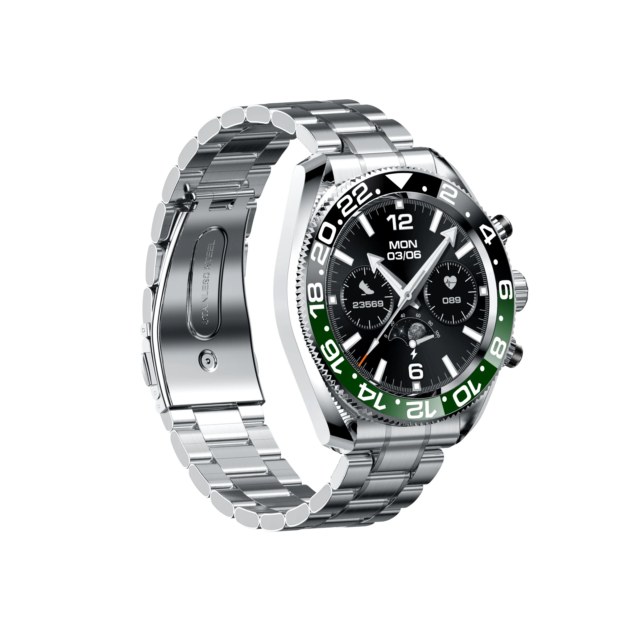 Smartwatch AW35 Round Screen Metal Band Ip68 Waterproof Bt Call Heart Rate Sport Wristband Smart Watch for Men PK MC66 K50