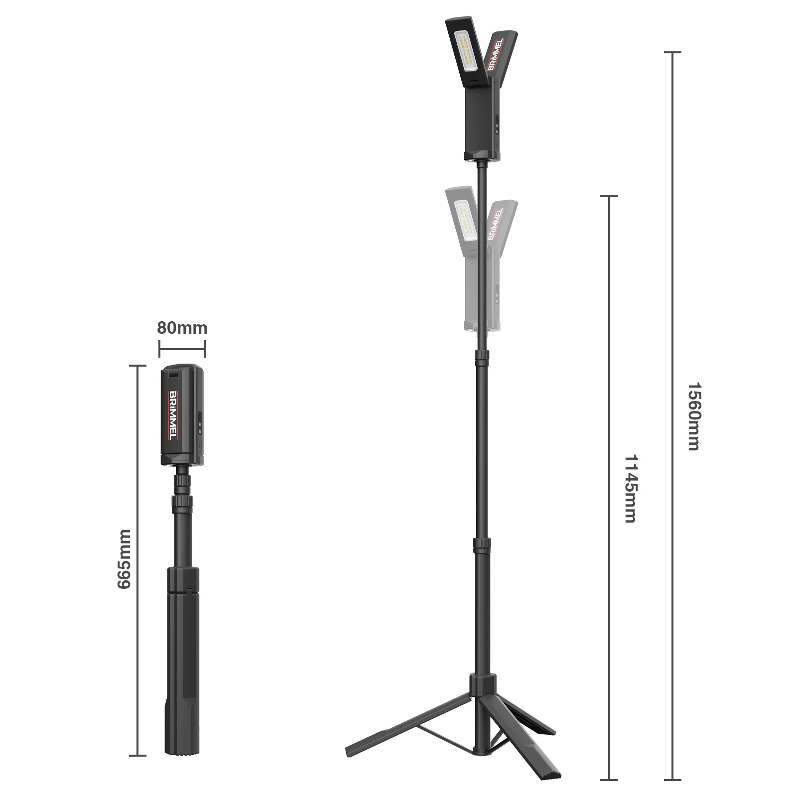 Vertak CE ROHS LED Camping Light 2000 Lumens Camp Light for Outdoor Tripod LED Work Light with Collapsible Stand