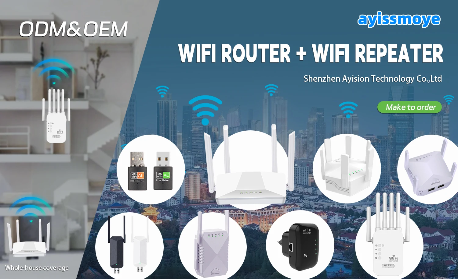 1200Mbps Signal Booster 2.4G Signal Amplifier 802.11N Wifi Range Extender Wireless Repeteur Wifi Repeaters Wifi signal Repeater