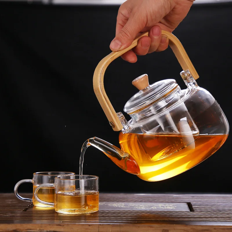 1300 ML THÉIÈRE En Verre Poêle Infuseur De Bouilloire Bouillante