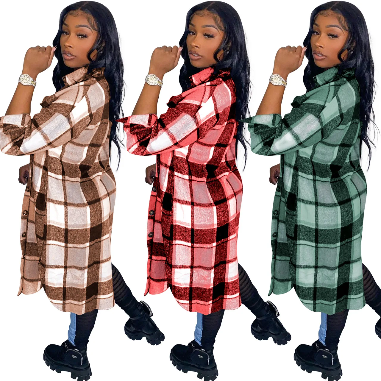 2022 New Arrival Fall Winter Clothes Ladies Casual Long Sleeve Botton ...