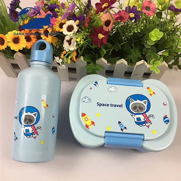 Factory Outlet Kids Cartoon Plastic Bento Lunch Box Water Bottle Set ...