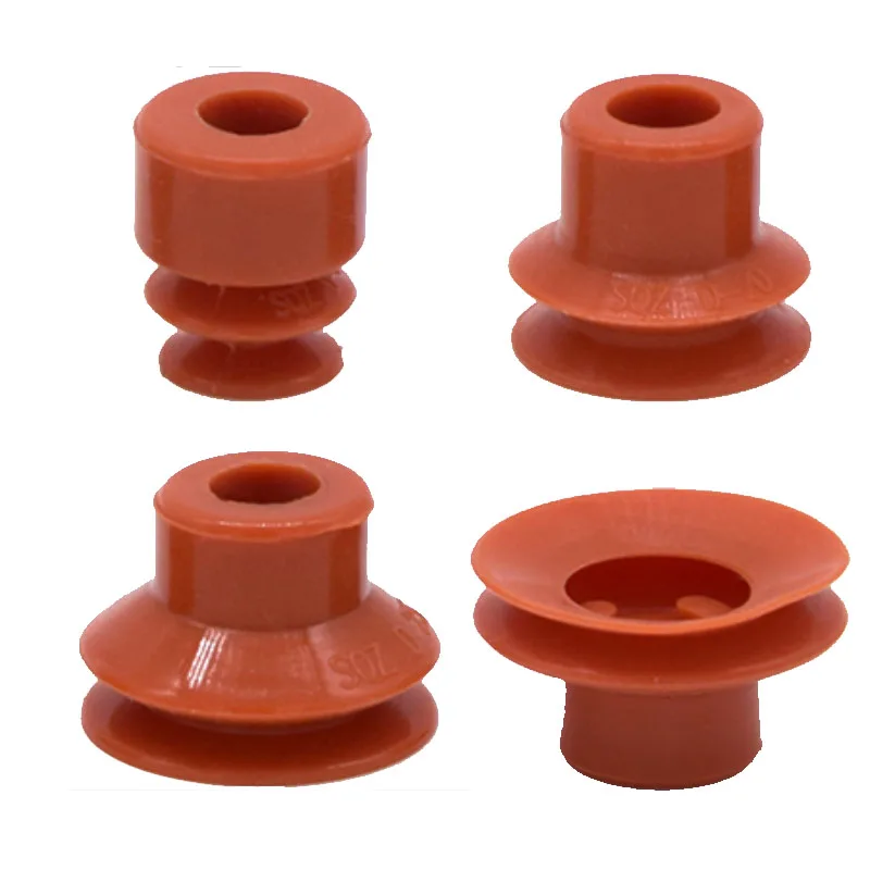 Heat-Resistant Double-Layer Bellows Suction Pads, Industrial Silicone Vacuum Suction Cup with Custom Cutting Service for Robotic Manipulator Equipment