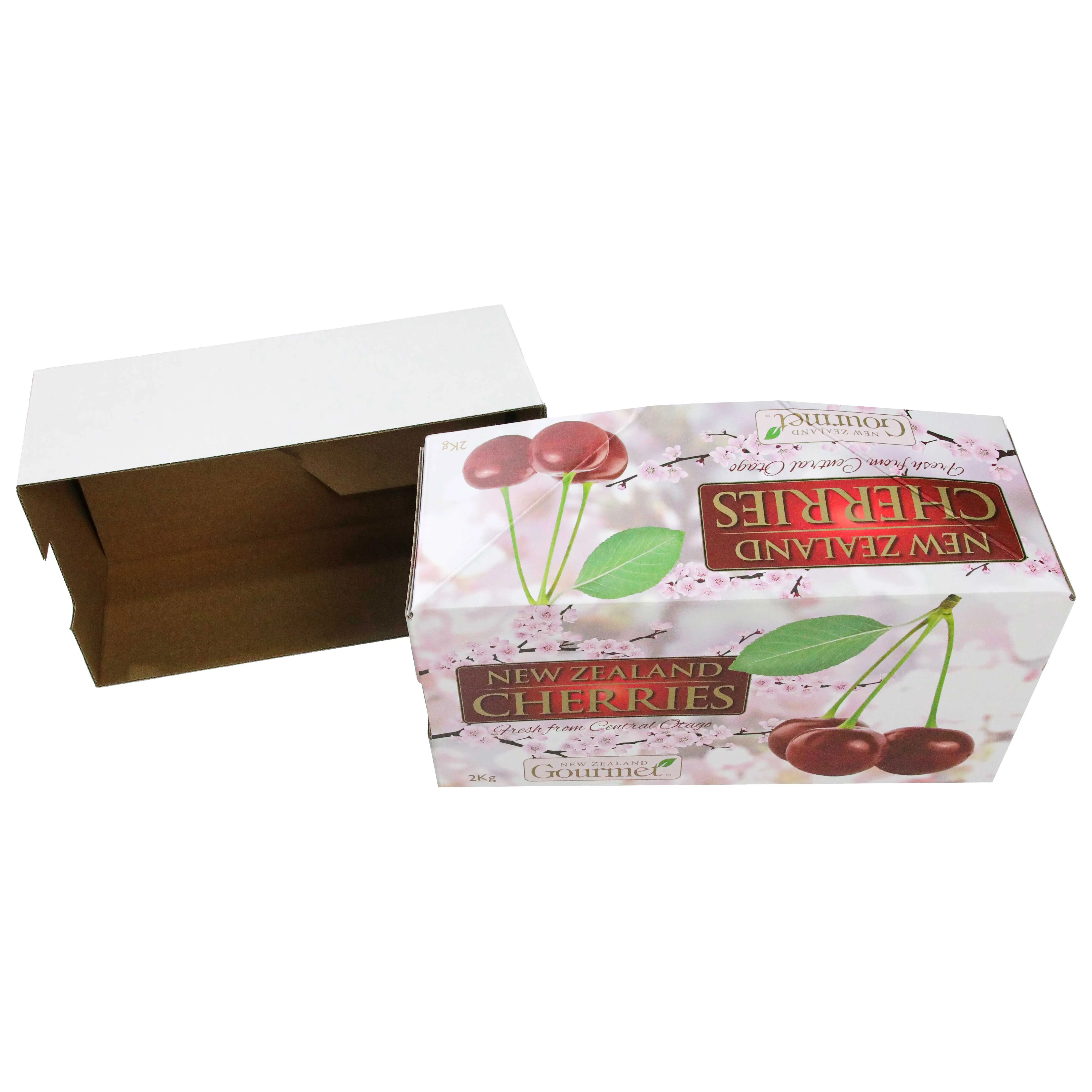 Custom Printed Cardboard Carton Fresh Fruit Storage Corrugated Shipping Packaging Berry Cherry Fruit Package Box 2.5kg/5kg/10kg