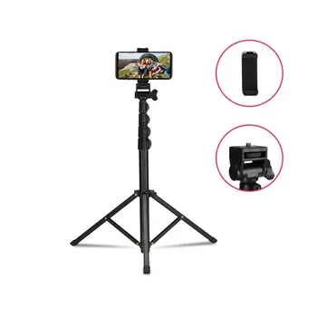 MT39 61inch Heavy Duty Aluminum Extendable Cell Phone Tripod Stand Selfie Stick Tripod with Phone Clip