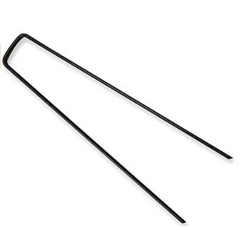 Galvanized Steel U-Type Garden Sod Stake Smooth Shank Camping Hook with Plastic U-Shaped Tent Pegs and Nail Staples