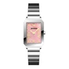 Pink sunburst dial watch