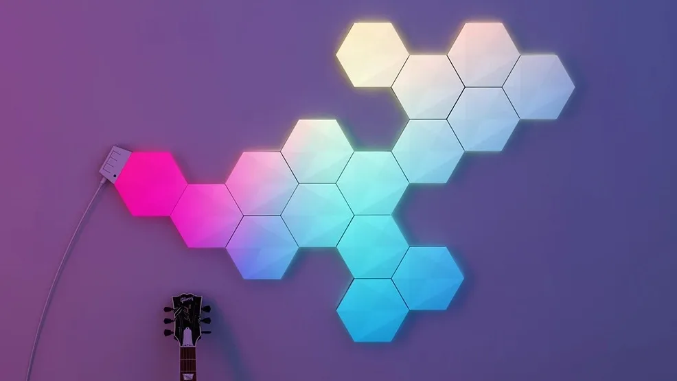 Banqcn Hexagonal Touch Led Wall Light With Remote Control Smart Home