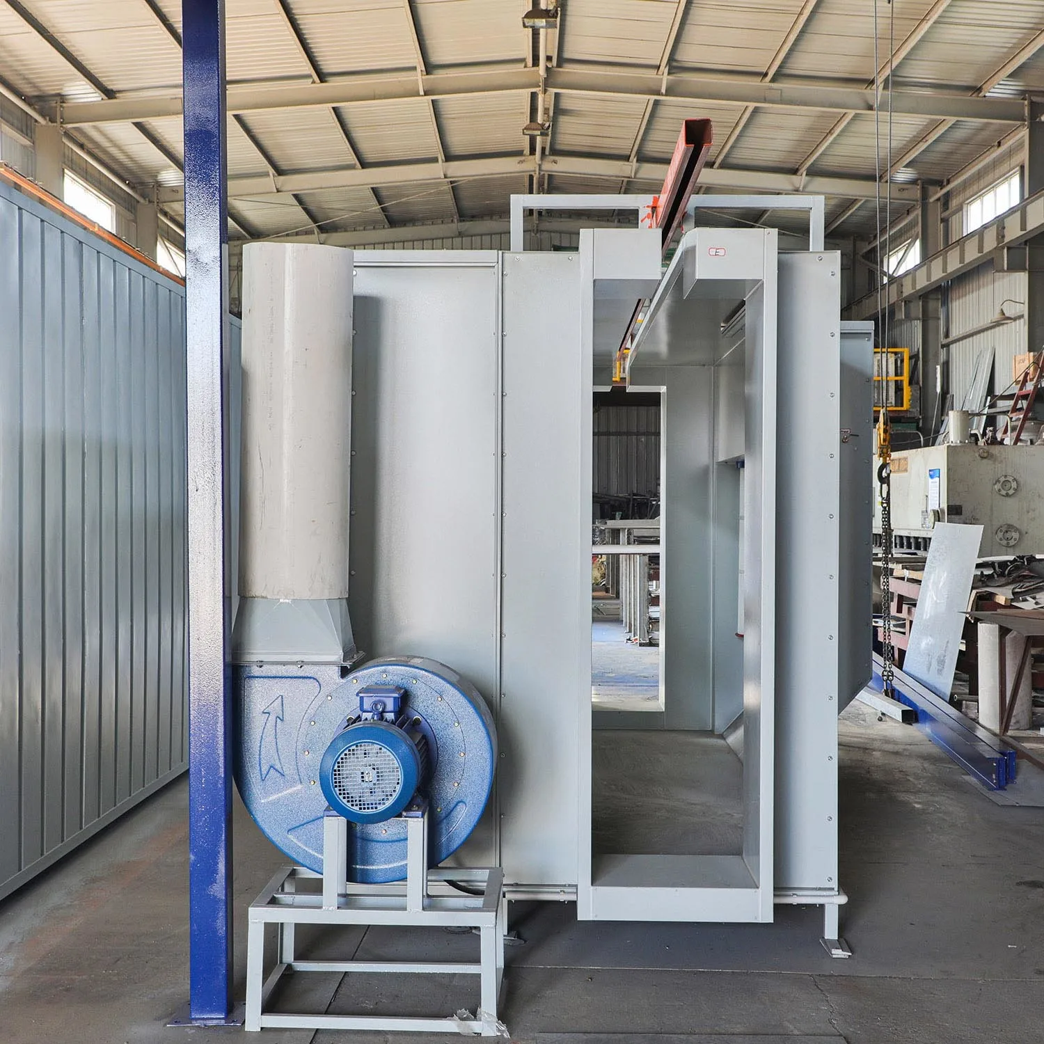 Compact  Batch Manual Powder Coating Plant Aluminum Profile Spray Painting Horizontal Line