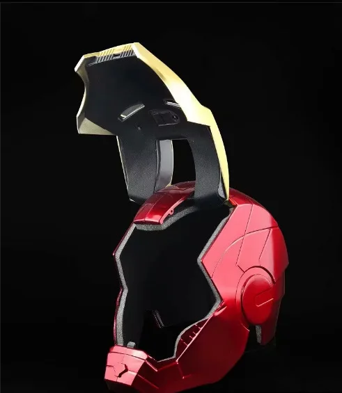 Ironman Helmet Light Led Action Figures Collection PVC Model Toys Wearable Cosplay Props Eyes Glow Gift