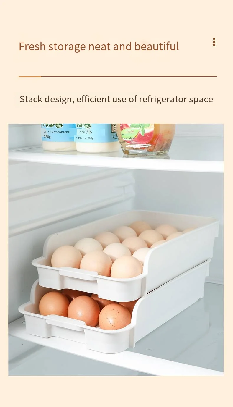 New creative can superimpose egg box refrigerator Drawer type fresh-keeping box egg storage box manufacture