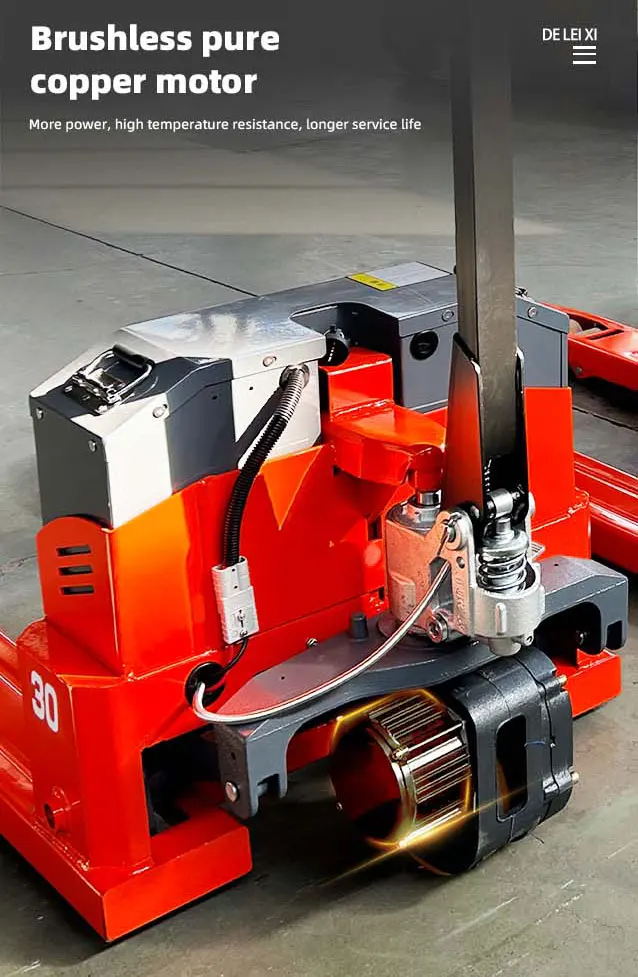 Electric transpallet truck 1.5-2ton battery pallet fork lift with fast-chargering Lithium battery