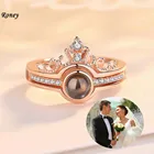 Ring Valentines Day I Love You Open Ring 100 Languages Can Be Set With Diamonds Japanese And Korean Fashion Projection Ring