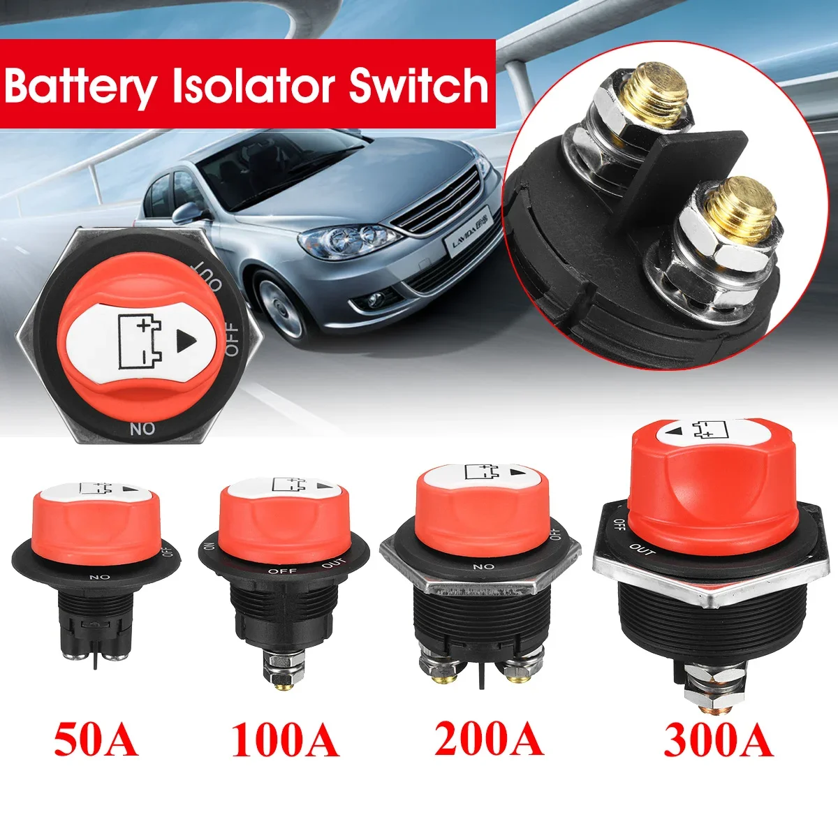 Waterproof 50a 100a 200a 300a Power Cut Off Marine Battery Isolator ...