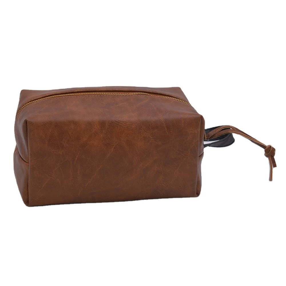Deluxe Full Grain Leather Women Essential Case Cosmetic Pouch