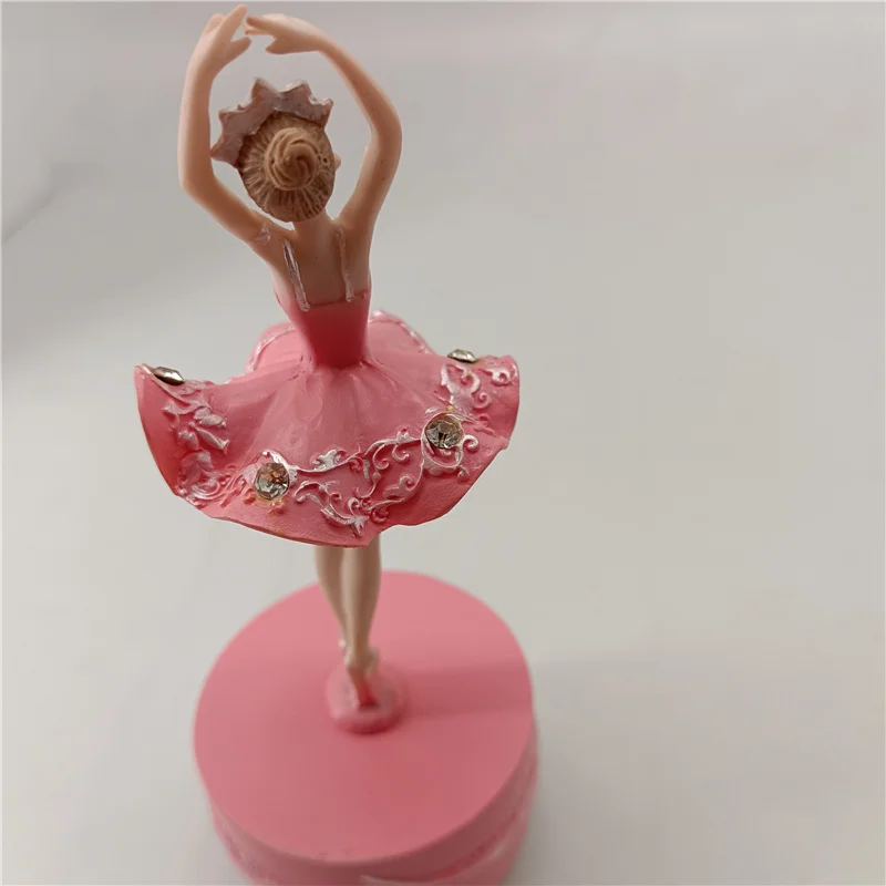 卸売レジンダンスバレエ女の子ピンクホワイトカラー時計仕掛け