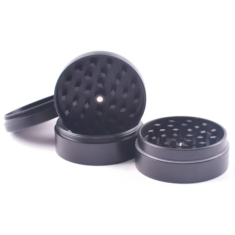Factory Wholesale Zinc Alloy 4-Layer Flat Grinder 50mm Diameter Smoking Accessory with Customizable Logo preview 6