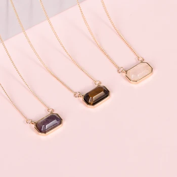 Manufacturers Direct Sale Crystal Natural Stone Octagon Pendant/Necklace