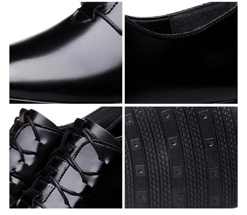 Men British Business Leather Office Oxford Casual Loafers Flat Laceup