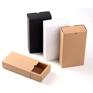 Custom Logo Recycled Brown Cardboard Kraft Paper Sock Packaging Sleeve Slide Drawer Box With Sleeve