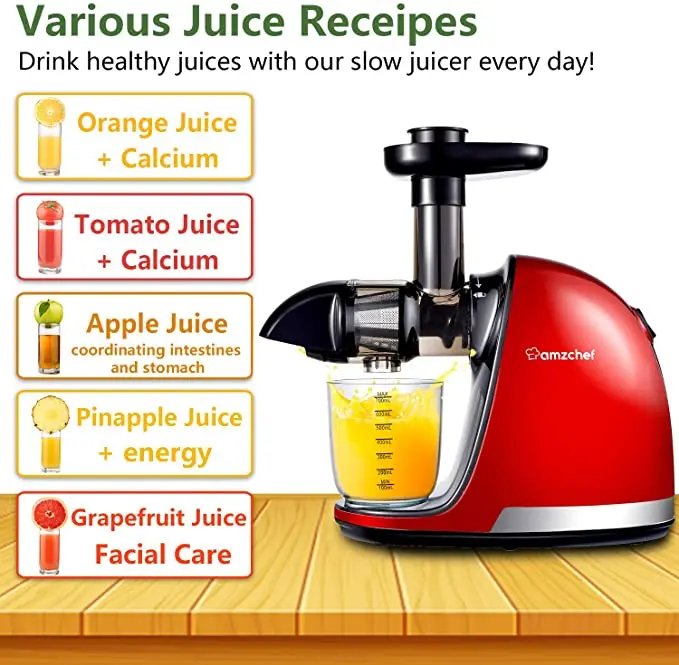 Amzchef-exprimidor Automático 4 En 1 De Frutas Frescas,Exprimidor Eléctrico  De Naranja,Licuadora,Extractor Lento - Buy Profesional Tornillo Inteligente  Tomate Mango Vegetales Exprimidor De Portátil De Granada Zanahoria  Exprimidor 4 En 1 Exprimidor 