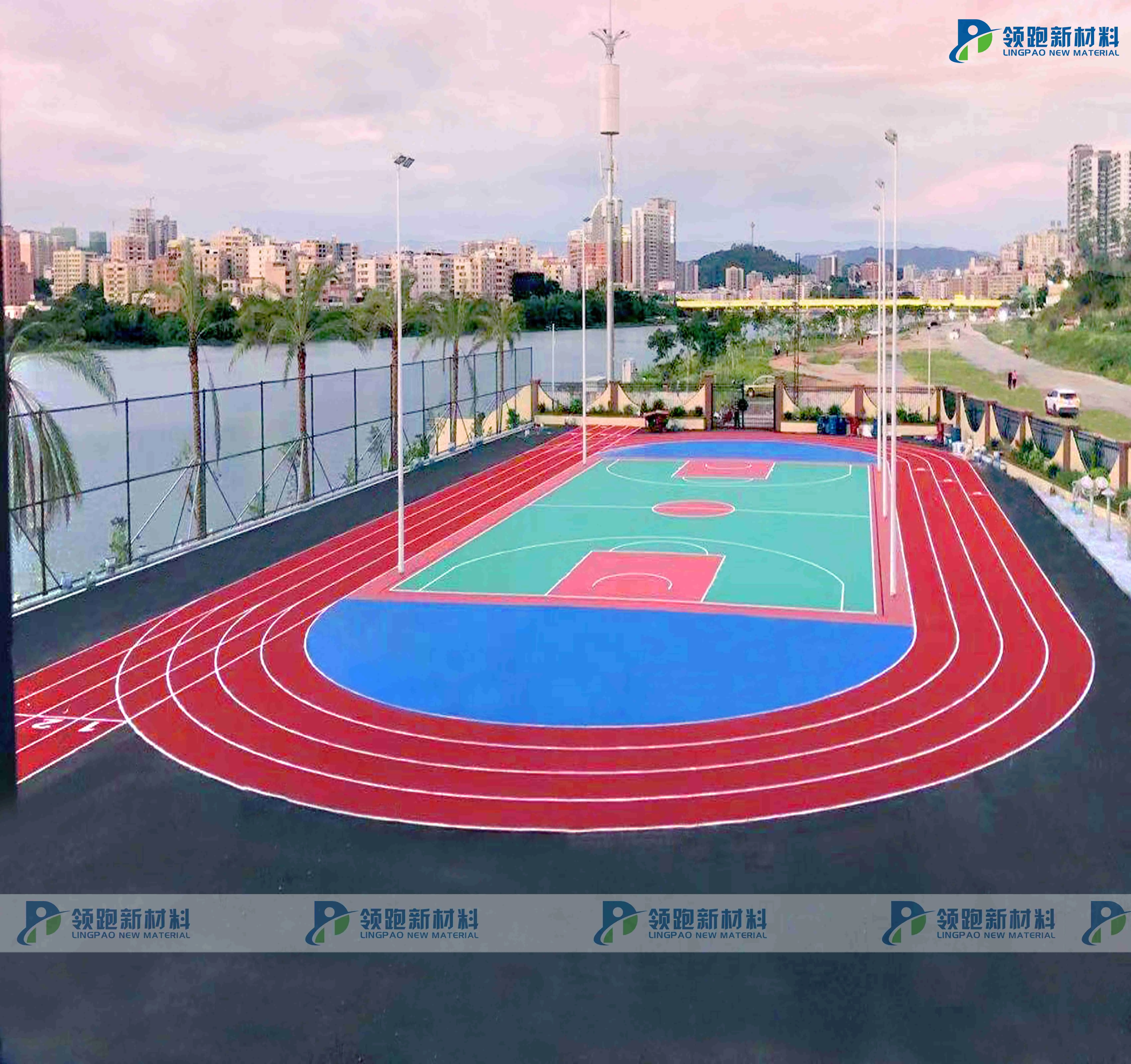 INOLP Durable Silicon PU Sports Flooring Elasticity Outdoor Court for Football Soccer Basketball Volleyball Badminton Tennis