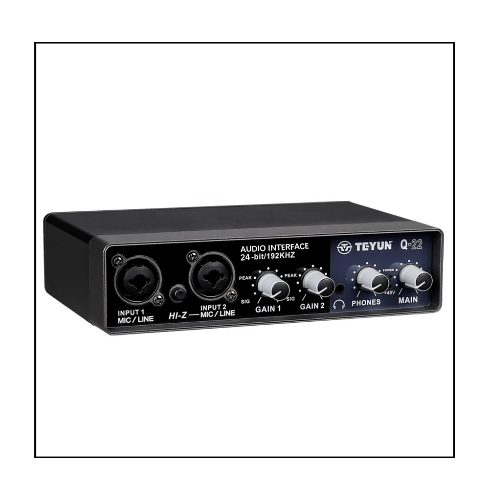 TEYUN Q22 Professional Audio USB Sound Card High Quality Computer Drive with Free Microphone for Live Recording