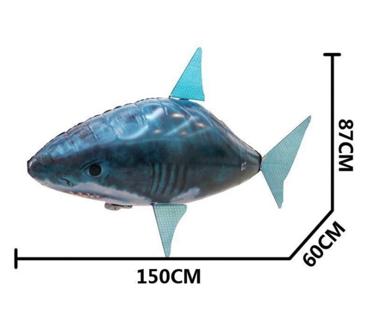 Flying Shark Balloon Swim Through The Air Remote Control Inflatable Air