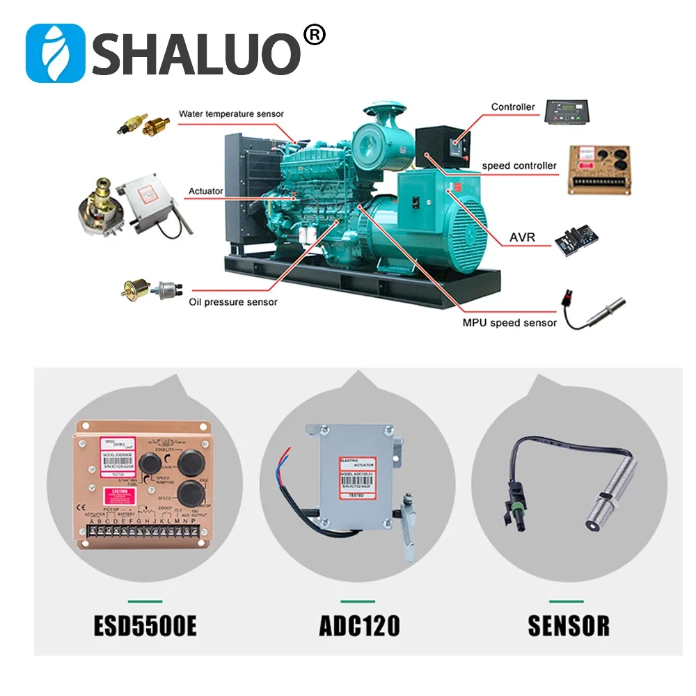 Generator Electronic Governor Parts Controller Electric 24v Power Actuator ADC120 Rpm Magnetic Pickup Speed Sensor ESD5500E
