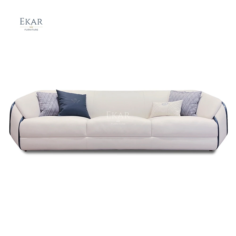 EKAR FURNITURE Modern Comfort 2-Seater Leather Couch - Living Room Elegance