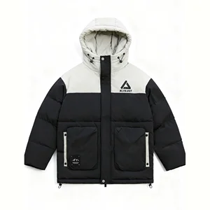 Men's Waterproof Breathable Winter Casual Outdoor Puffer Jacket Hooded 90% Duck Filling Zipper Design Thick Warm Poly Material