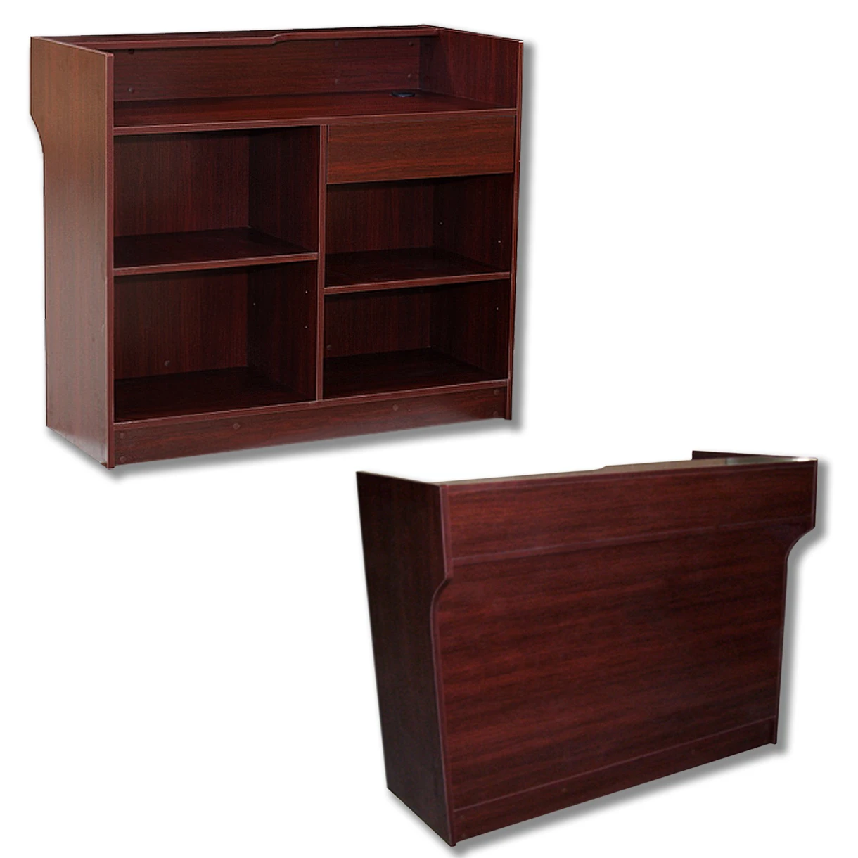Custom MDF Board Melamine Surface Checkout Counter  Supermarket Cashier Table