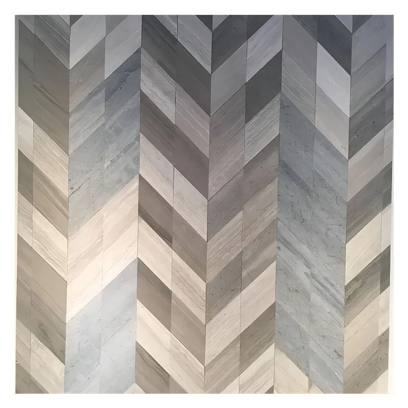 Nature Guizhou Wood Marble Irregular Wall Mosaic Tiles, Wooden Grain Marble Tiles