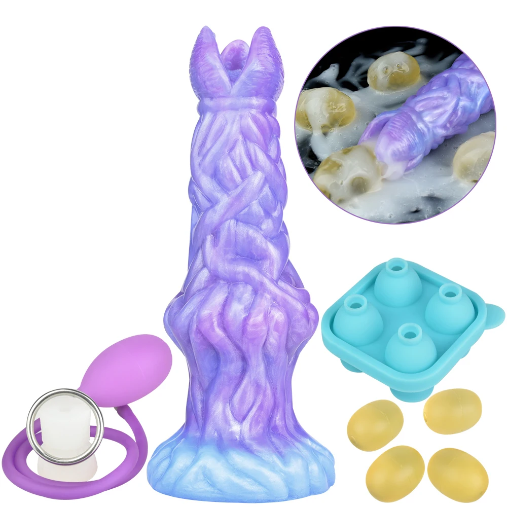 FAAK Anal Sex Toys Diy Gelatin Lay Eggs Fantasy Pneumatic Ovipositor  Silicone Vaginal Balls Butt Plug Adult Games Masturbators