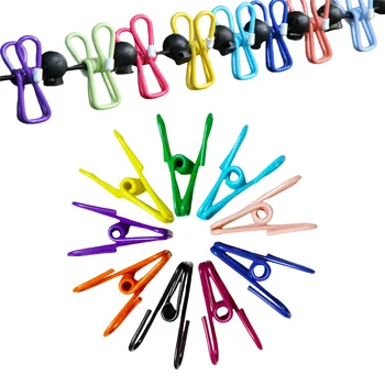 10 Pack Colored Clothespins Metal Clothes Drying Pegs Bag Clips for Sealing Food Bags Hanging Photos & Fixing Clothing