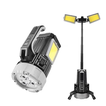 Multi Functional LED Work Light Search Light Flashlight Retractable Stand Telescoping Rod for Hunting Camping Hiking Repairing