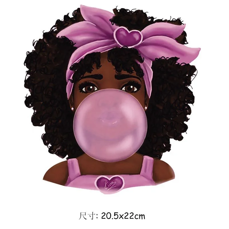 Africa Girl Style High Density Custom Heat Transfer Printing Sticker for Garment T-Shirt Decorative DIY Clothes Accessories