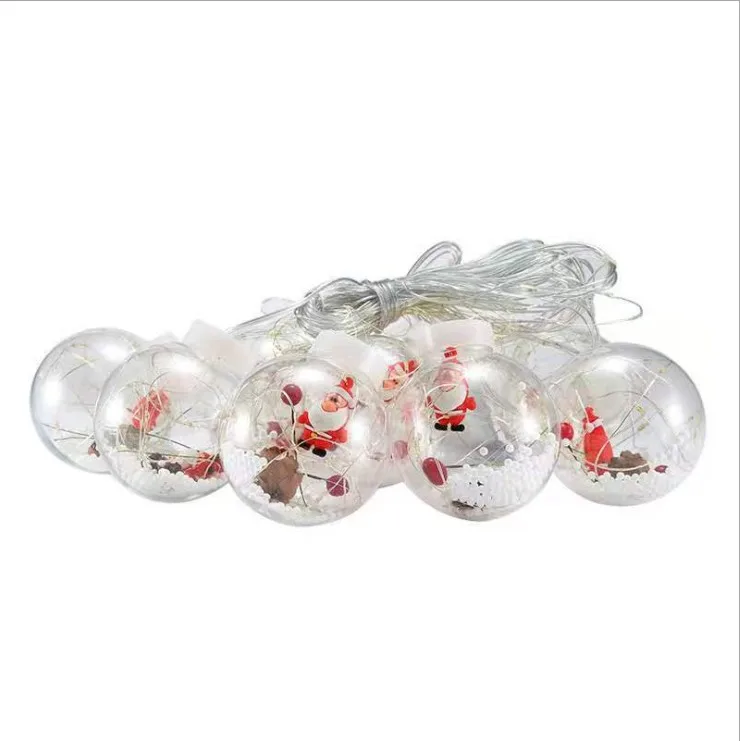 Santa Claus Ball String Led Window Curtain Garland Fairy Christmas Decoration Lights for Room LED Wishing Ball Curtain Light