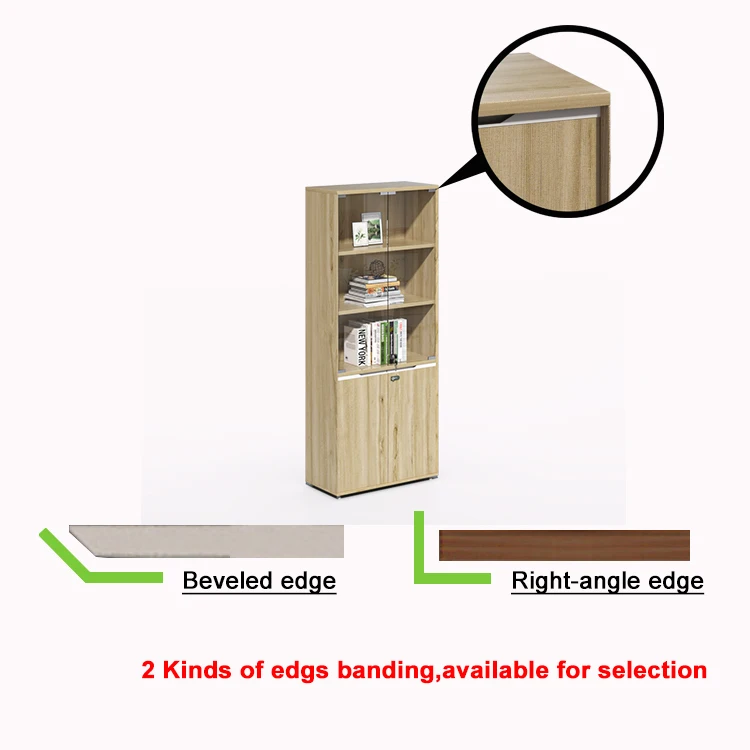 New Style Customized Modern Style Office Home School Living Room Hospital Hotel Furniture Wooden Bookcase With Glass Door Locker