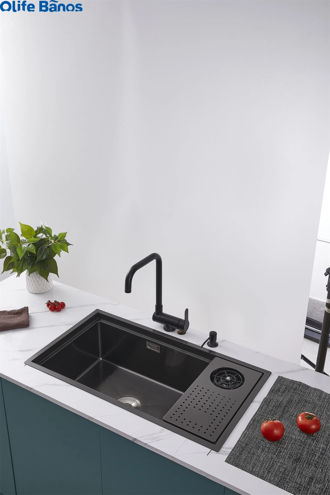 Olife Banos Hidden Kitchen Black Sink Bowl Bar Stainless Steel Balcony Sink Concealed Hidden Bar Sink With Cup Washer supplier