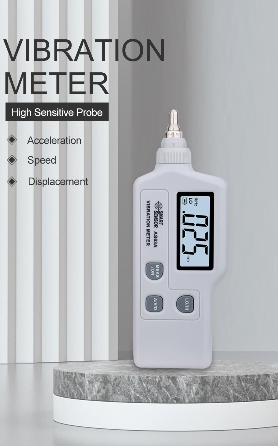 Portable Vibration Meter Smart Sensor As63a,Acceleration / Displacement