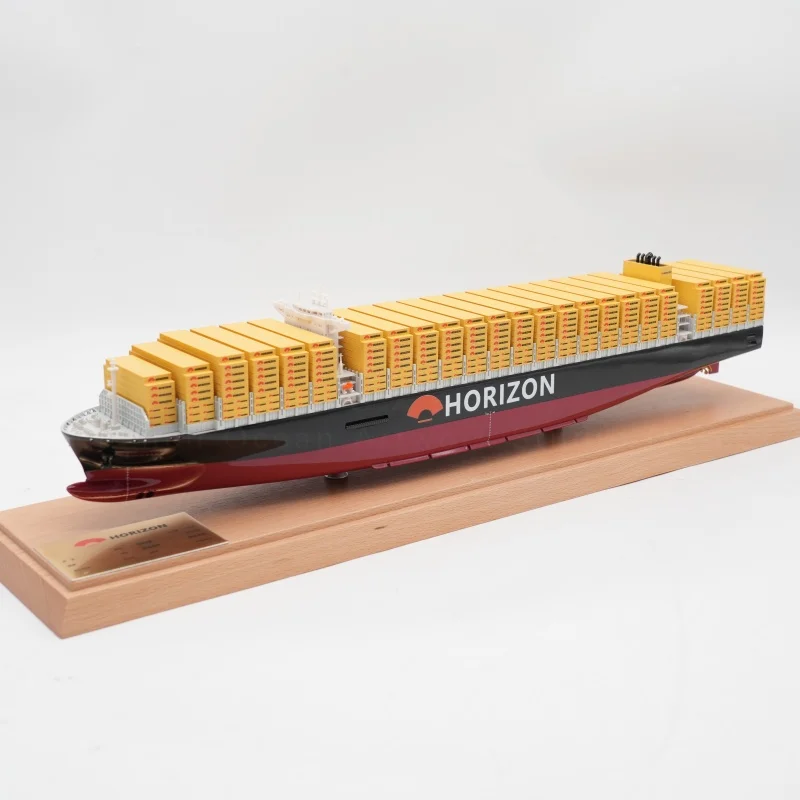 【LAC】Custom Made 45cm HORIZON Workmanship Cargo Ship Model Scale 1:888 Simulation Container Ship Model for Business Gift