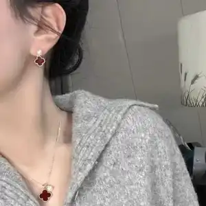 Women's Freshwater White Pearl Drop Earrings Inspired by Clover Stainless Steel with Gold Plating Bezel Setting Jewelry