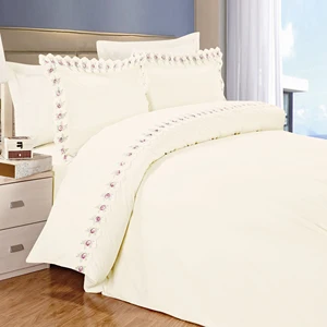 KOSMOS Top Selling 100% Cotton Embroidered Bed Sheet Set New Design Floral Pattern King Size Fitted Sheet 4 Pcs Woven Technics