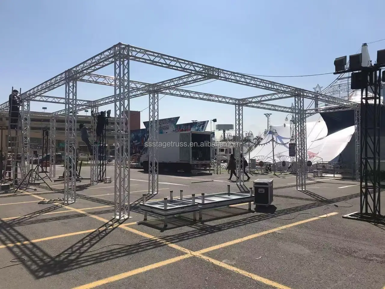 product 290mm aluminum alloy spigot truss 4 way cross corner truss corner truss lifting tower lighting stage connection accessories-7