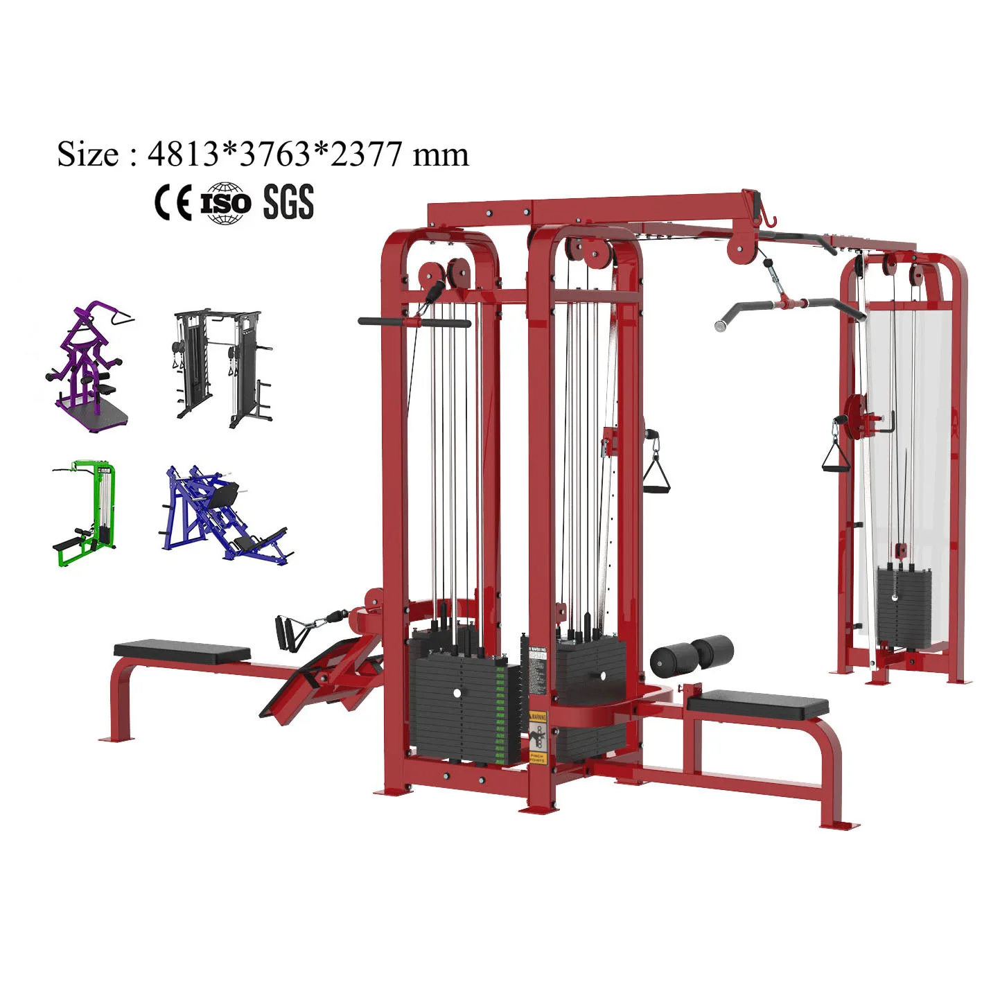 Commercial Multi Gym Equipment,Fitness Equipment Five Station Multi
